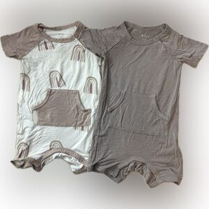Two Kyte Baby Shortalls 6-12M